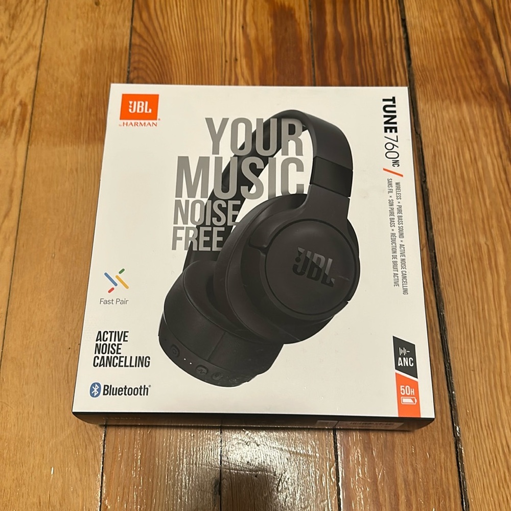JBL Tune 760NC Wireless Noise-Canceling, Over-Ear Headphones, Black